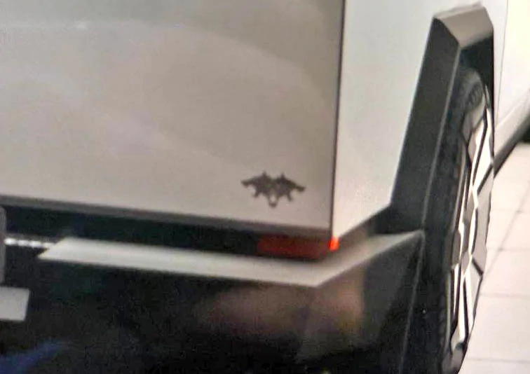 Tesla Cybertruck Cyberbeast + Foundation Series Badges now showing on screen GUI model cyberbeastbadg