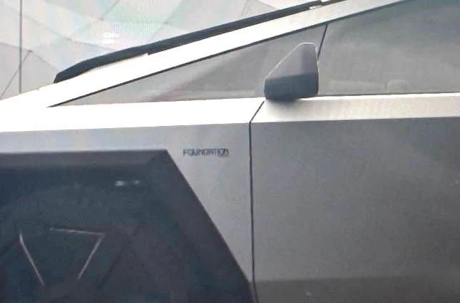 Tesla Cybertruck Cyberbeast + Foundation Series Badges now showing on screen GUI model foundationseriescybertruck