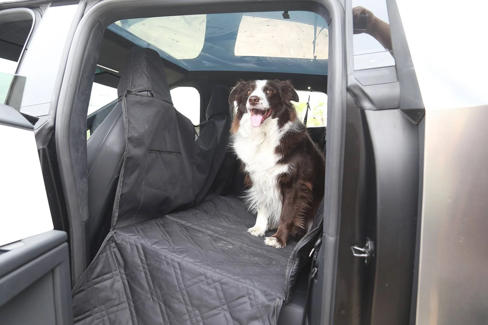 Tesla Cybertruck Foronetry| Rear Seat Cover&Center Console Carrier for Dog Available Now! 1727343367501-nm