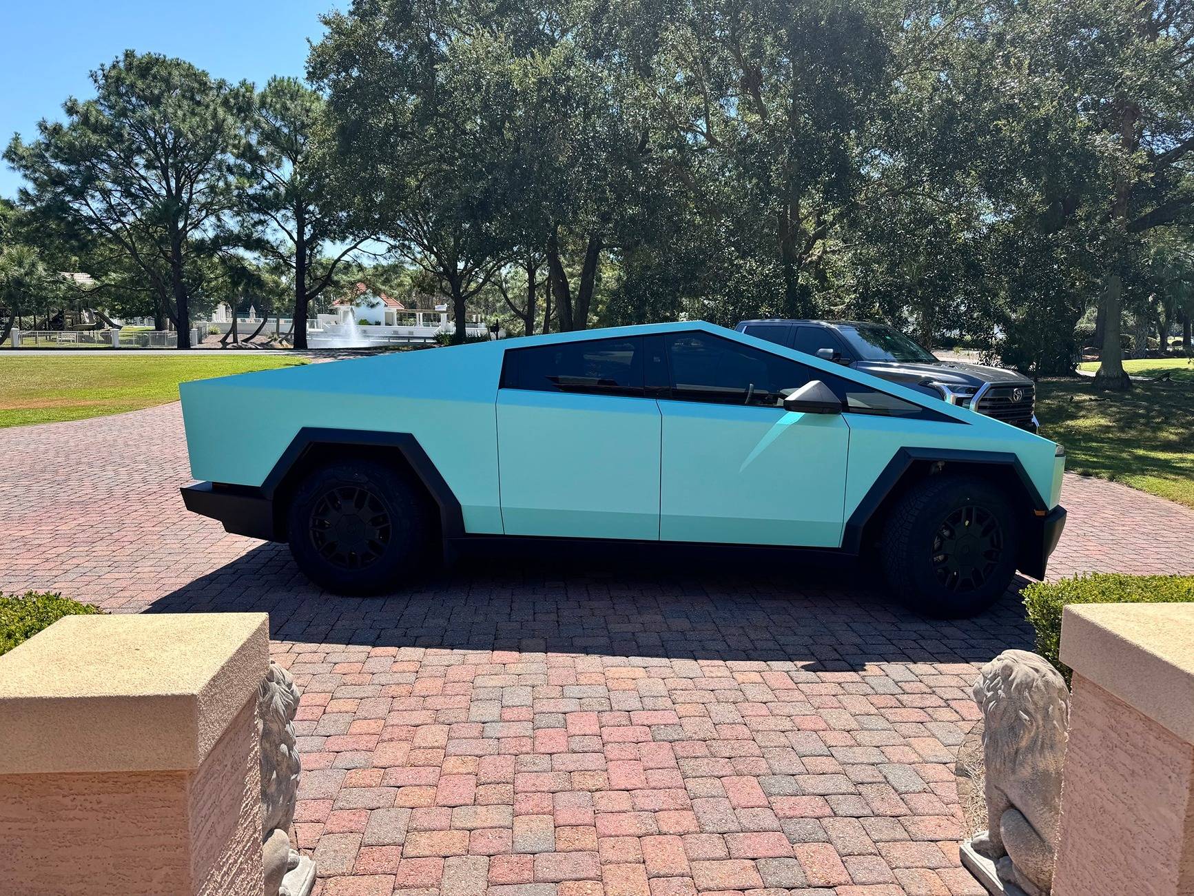 Tesla Cybertruck BLUE / BLURPLE / PURPLE Vinyl Wrap & PPF Cybertruck -- Photos & Videos 3M Satin Key West Vinyl Wrap Cybertruck