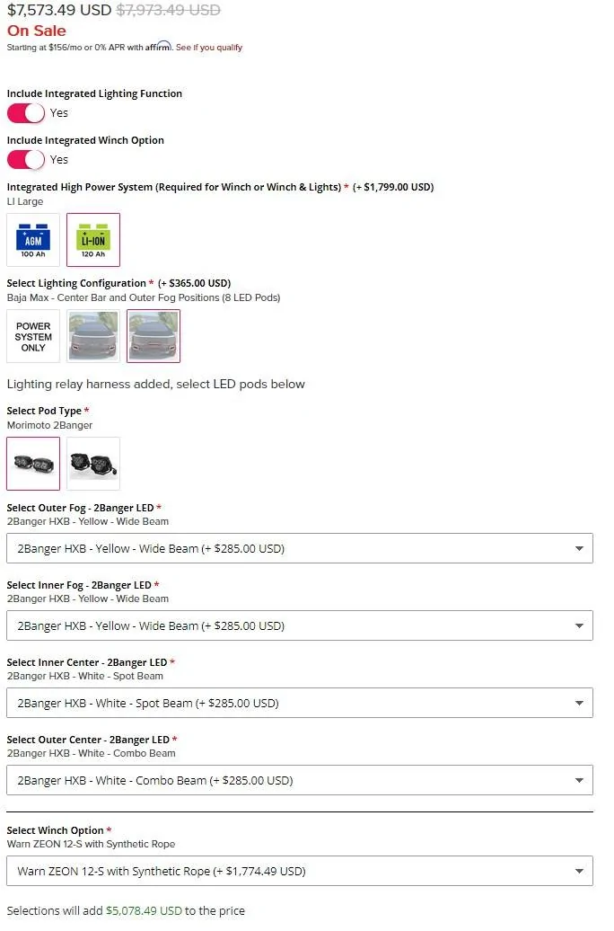 Tesla Cybertruck Introducing T Sportline CTX Extreme Duty Front Bumper with Integrated Winch (High-Output) & Lighting selections