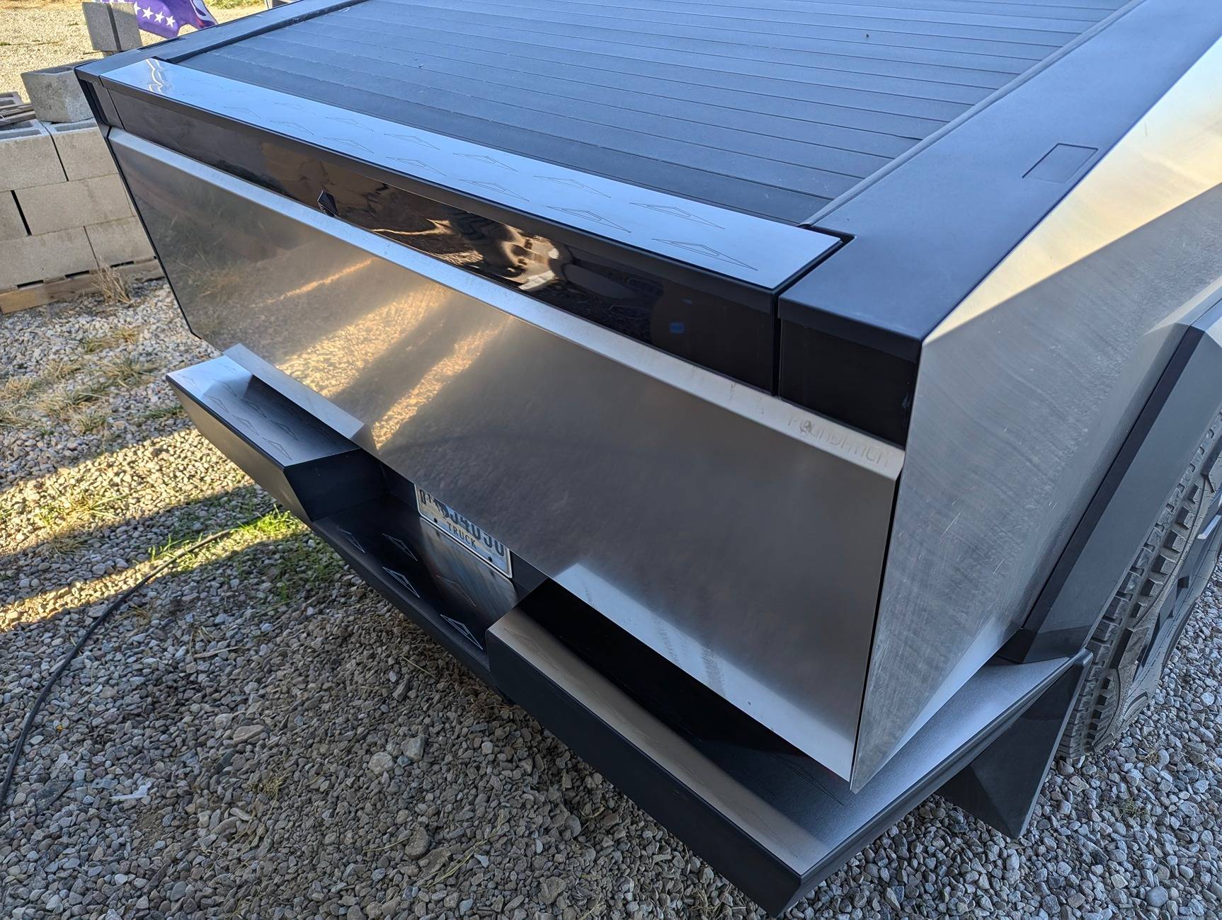 Tesla Cybertruck NEW Stainless Steel Laser Etched Tesla Cybertruck Rear Bumper & Tailgate Armor Protection Plates - T Sportline 1000007168