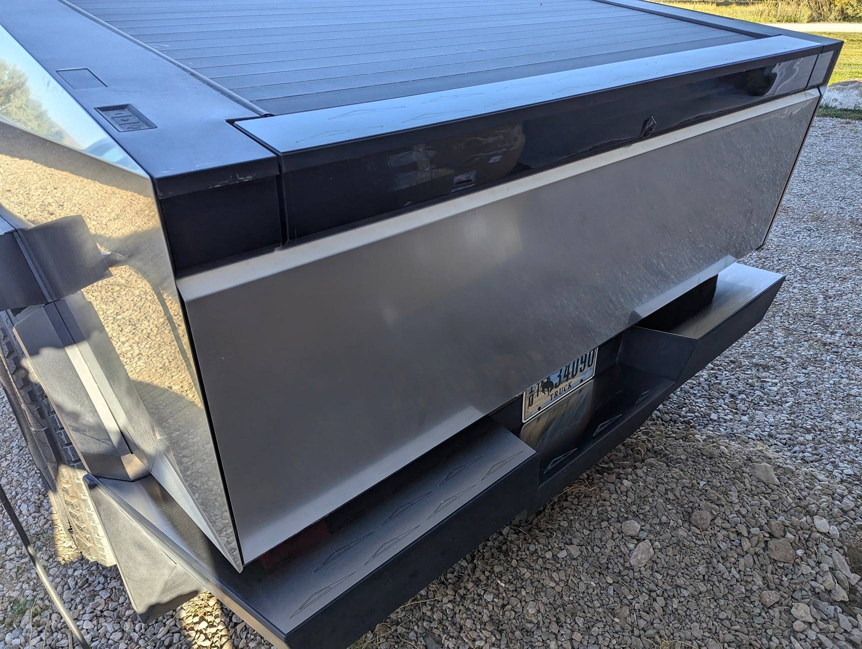Tesla Cybertruck NEW Stainless Steel Laser Etched Tesla Cybertruck Rear Bumper & Tailgate Armor Protection Plates - T Sportline 1000007170