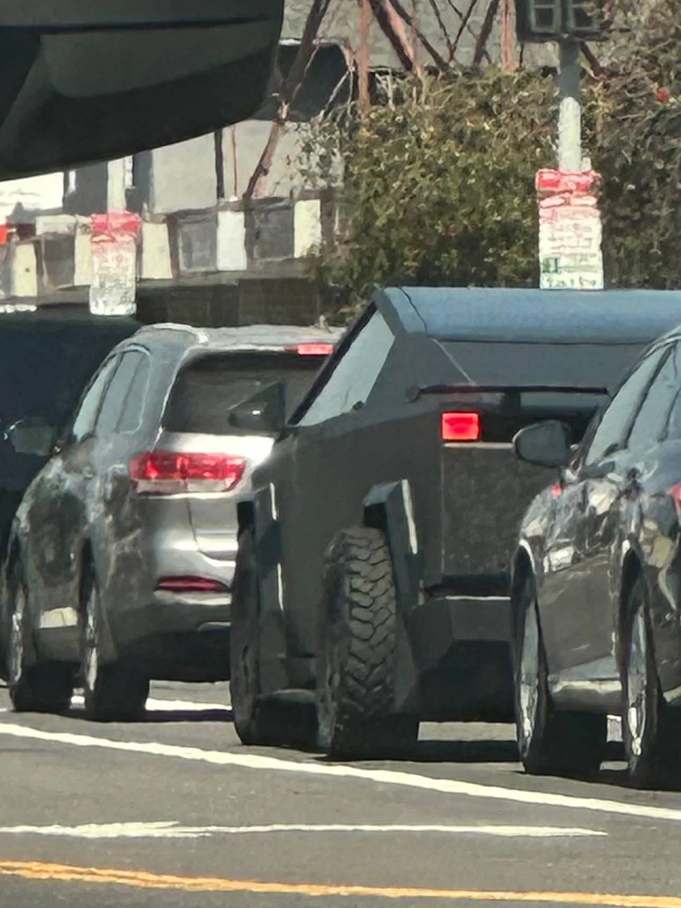 Tesla Cybertruck First Rear Spoiler on a Cybertruck Rear Spoiler on a Cybertruck 2