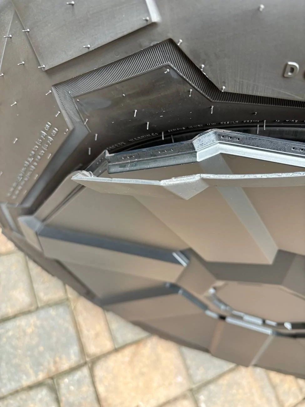 Tesla Cybertruck New wheel cover trim separating! IMG_2019