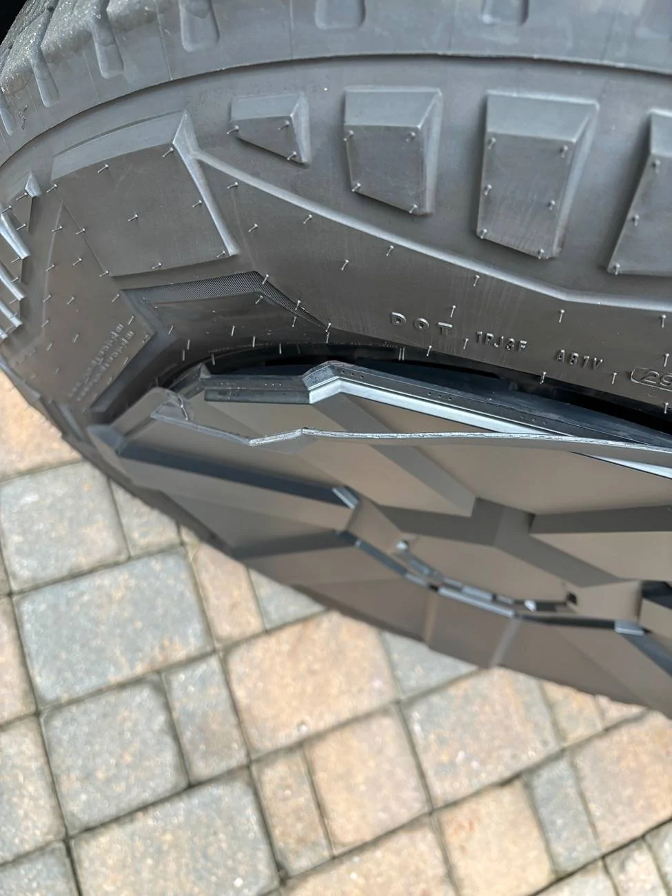 Tesla Cybertruck New wheel cover trim separating! IMG_2018