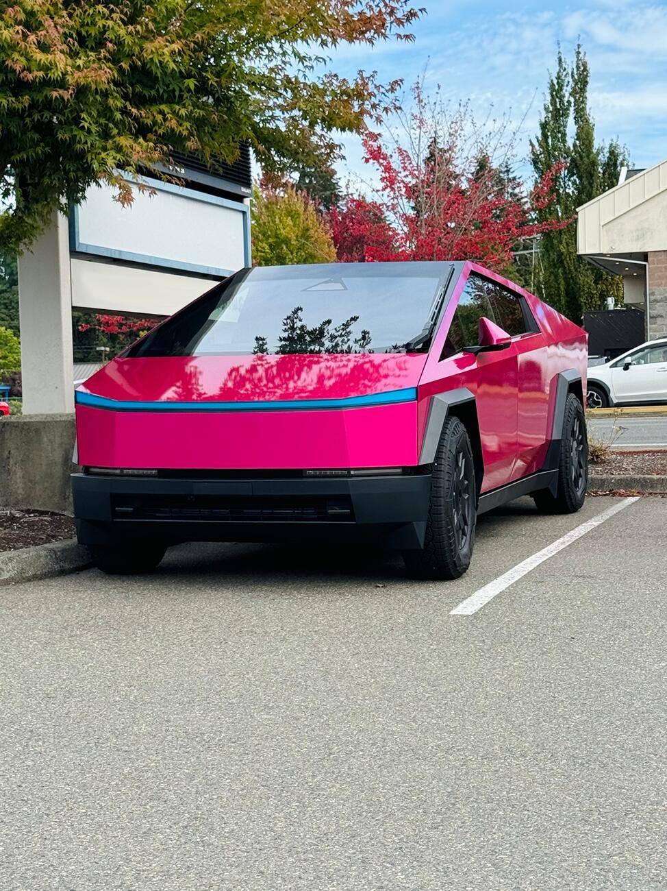 Tesla Cybertruck DIY'd my first wrap! Cosmos Pink Gloss Metallic KPMF vinyl IMG_4333