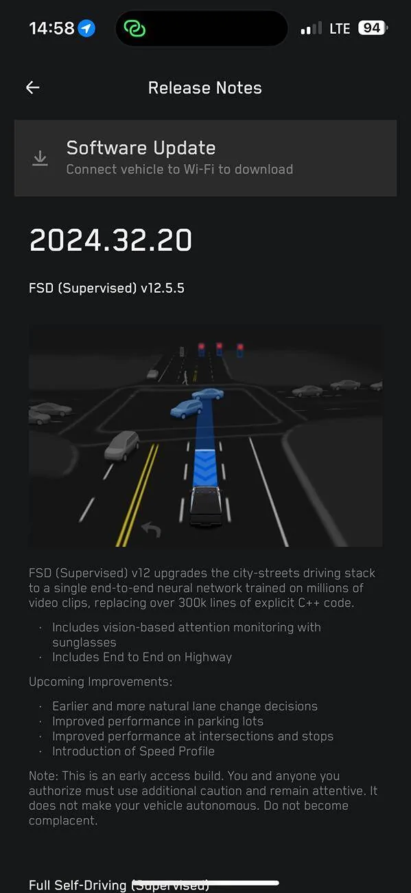 Tesla Cybertruck FSD for Cybertruck is released!!!! 😱 Now pushing to early access IMG_9443