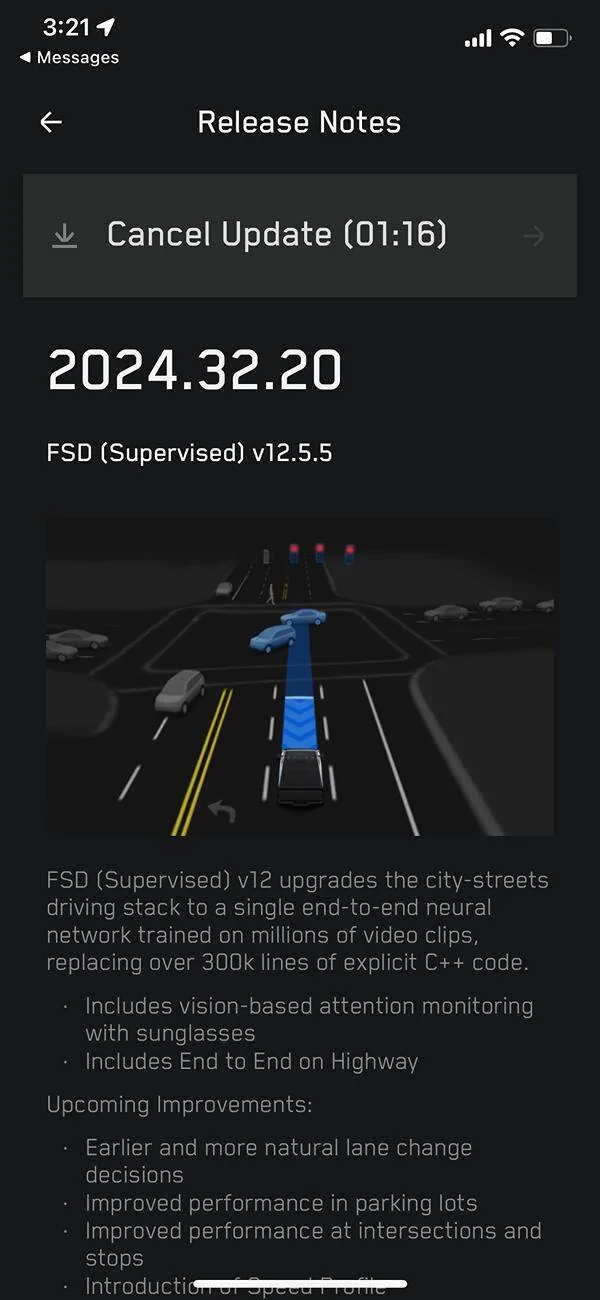 Tesla Cybertruck FSD for Cybertruck is released!!!! 😱 Now pushing to early access IMG_3558