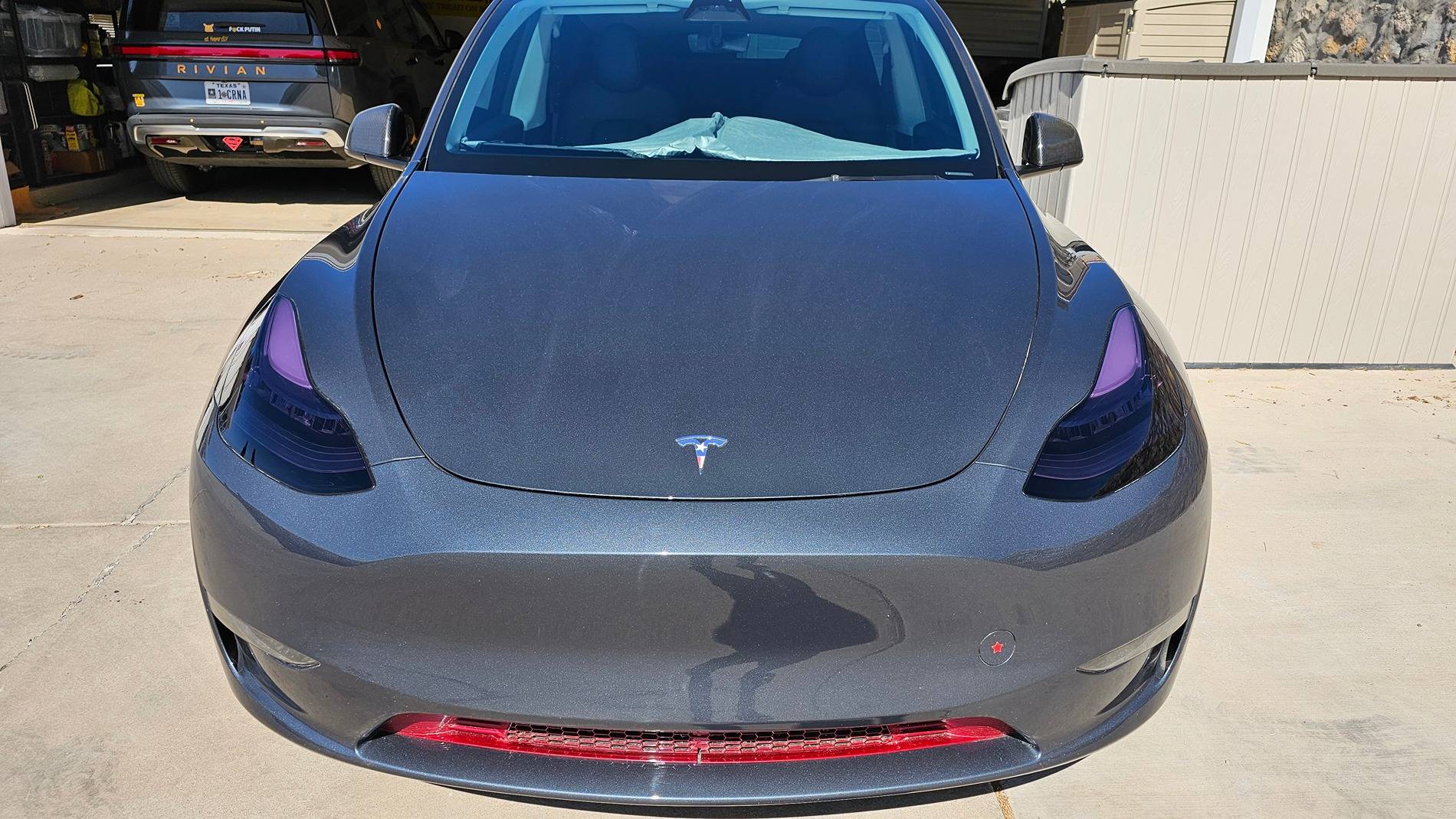 Tesla Cybertruck UV Color Changing Cybertruck Headlight Pre-cut DIY PPF! Purple and Black! 20240426_100032