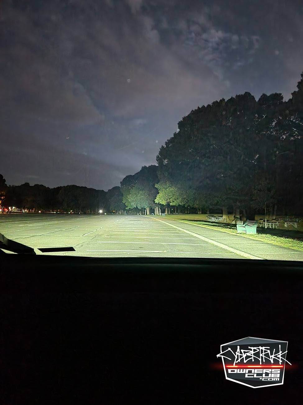 Tesla Cybertruck Offroad Light Bar Installed by Service Center! Menu first look: Ditch Lights & Flood Flights functions -brightness-and-reach-w-flood-lights-on-vs-off-