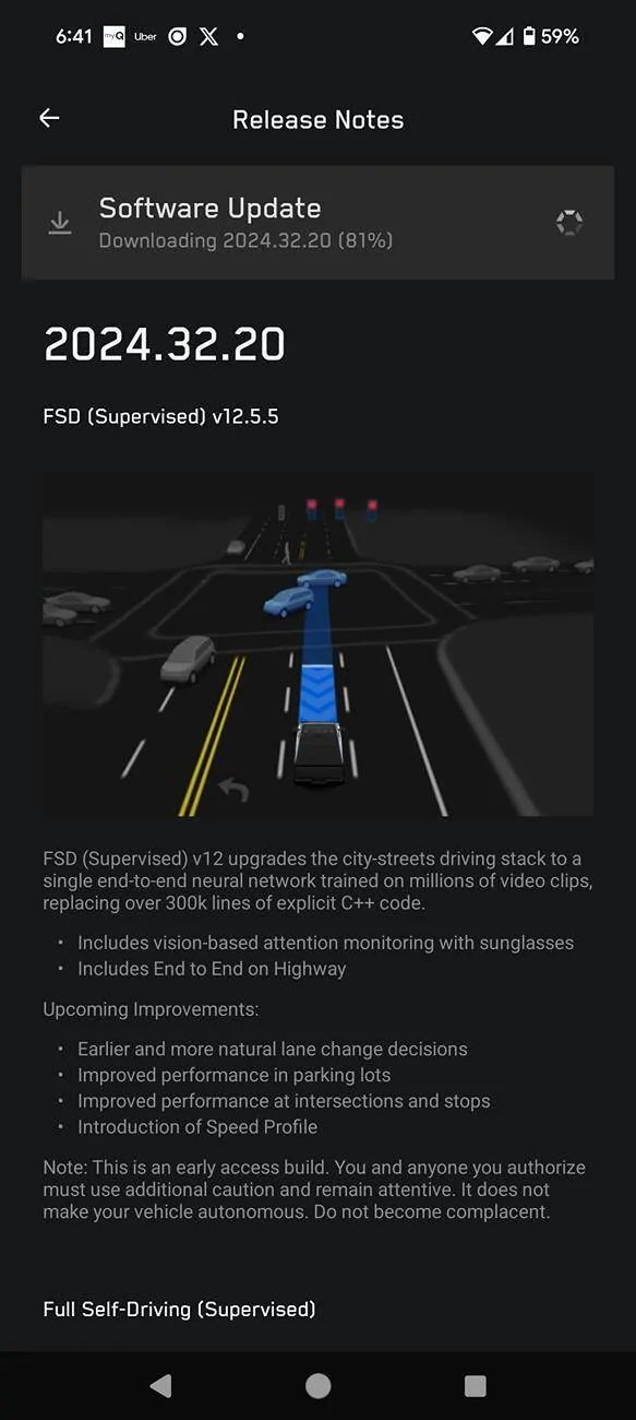 Tesla Cybertruck FSD for Cybertruck is released!!!! 😱 Now pushing to early access Screenshot_20240930-184125