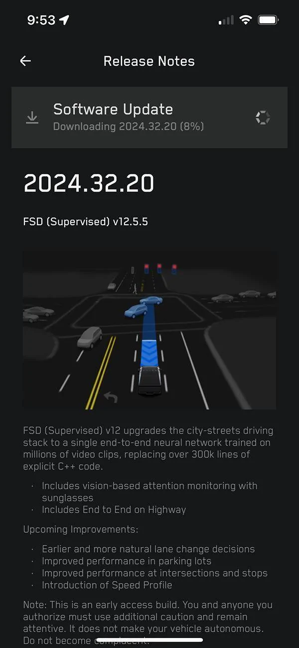 Tesla Cybertruck FSD for Cybertruck is released!!!! 😱 Now pushing to early access IMG_4592