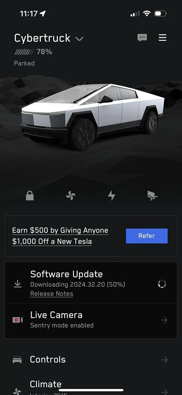 Tesla Cybertruck FSD for Cybertruck is released!!!! 😱 Now pushing to early access IMG_1609