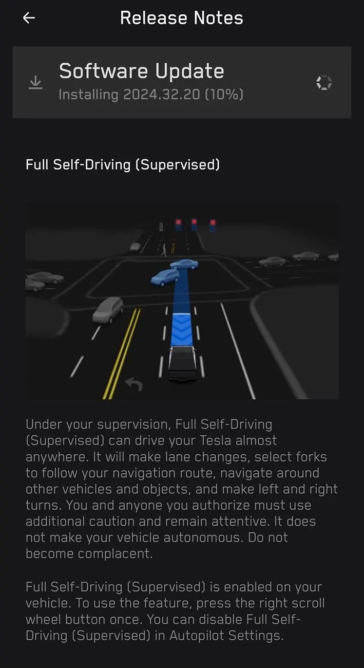 Tesla Cybertruck FSD for Cybertruck is released!!!! 😱 Now pushing to early access IMG_8079