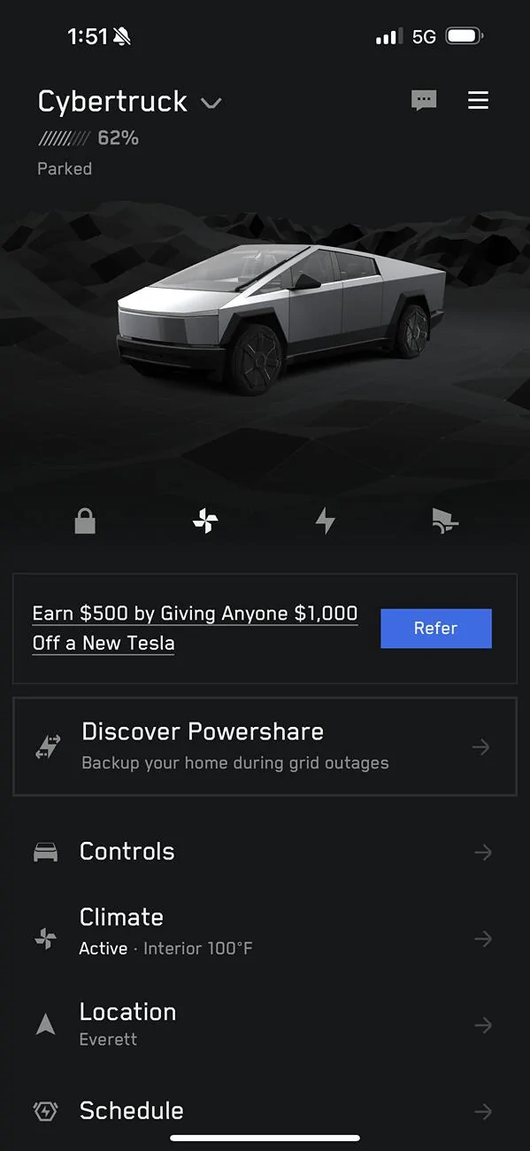Tesla Cybertruck Powershare Complete: But missing option in CT IMG_6519