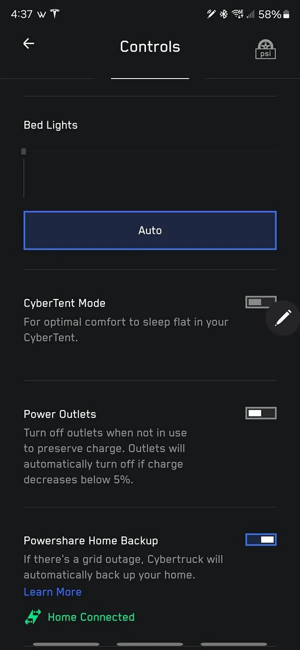 Tesla Cybertruck Powershare Complete: But missing option in CT Screenshot_20241001_163715_Tesla