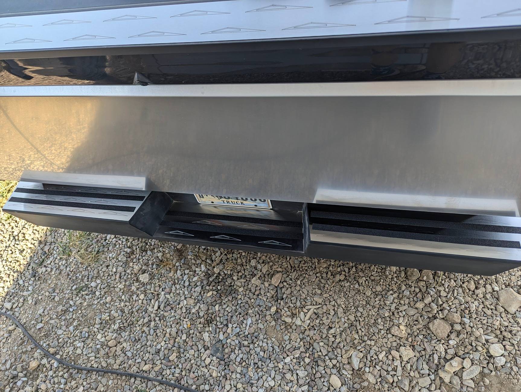 Tesla Cybertruck NEW Stainless Steel Laser Etched Tesla Cybertruck Rear Bumper & Tailgate Armor Protection Plates - T Sportline 1000007199