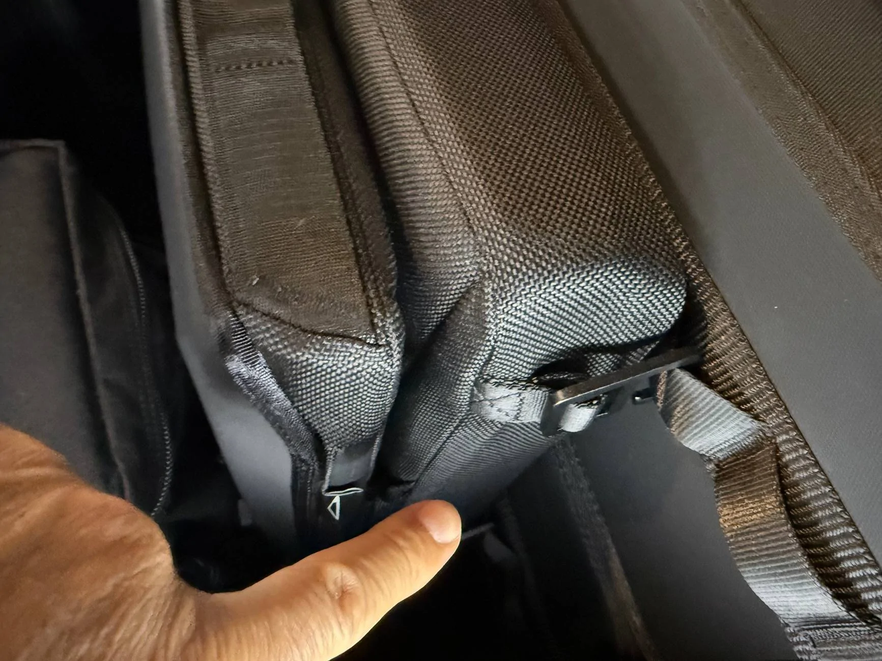 Tesla Cybertruck Jumpseats / Cyberseats and  Tailgate Pad Shield installed photos IMG_0059