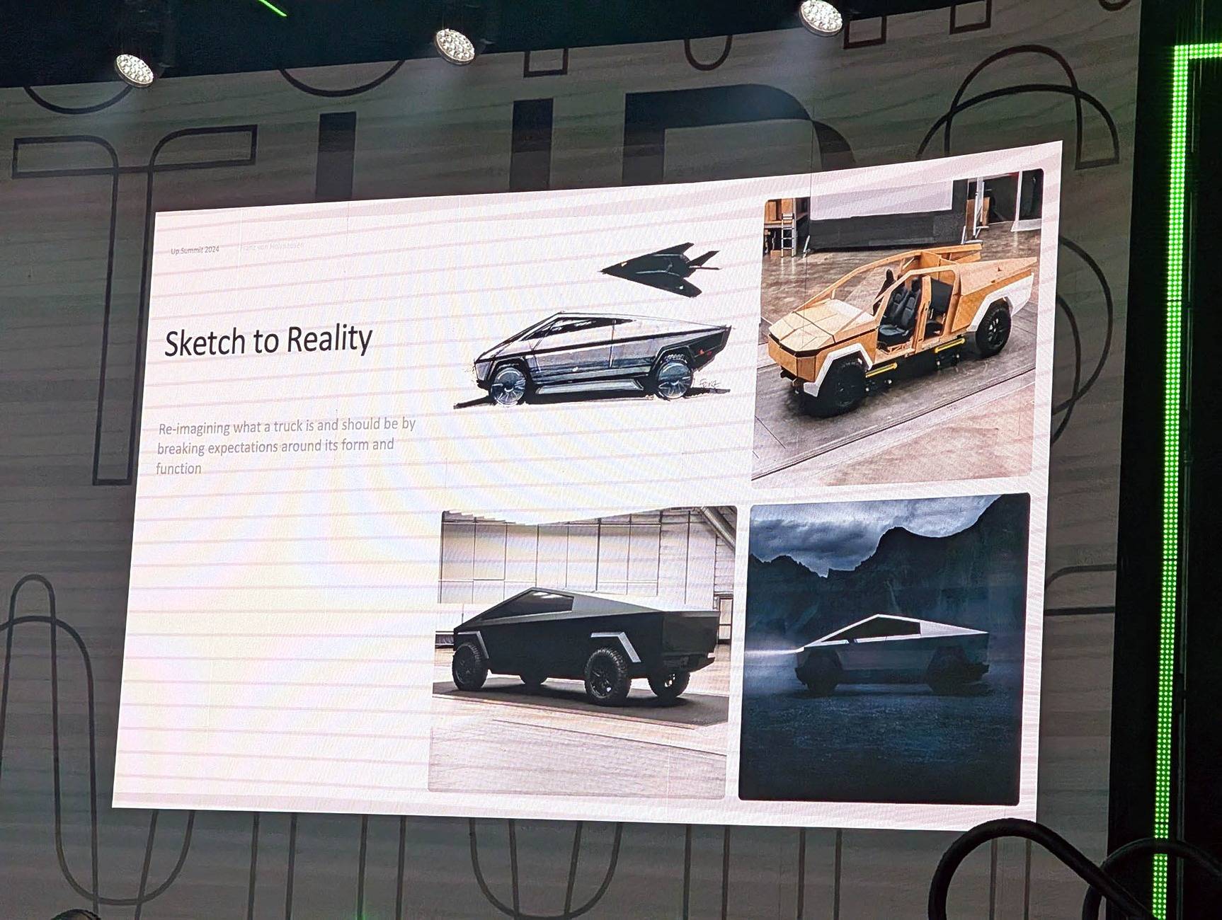 Tesla Cybertruck Franz shows Cybertruck design sketches & wooden buck cybertruck design sketches wood prototype 3