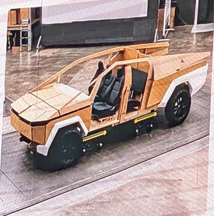 Tesla Cybertruck Franz shows Cybertruck design sketches & wooden buck cybertruck design sketches wood prototype 1