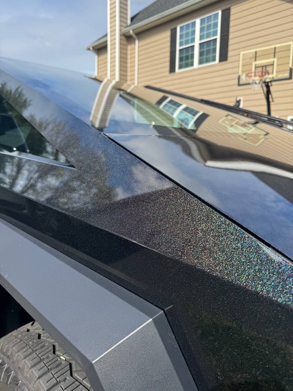 Tesla Cybertruck My DIY Cybertruck color wrap - Colorful Laser Black IMG_2060