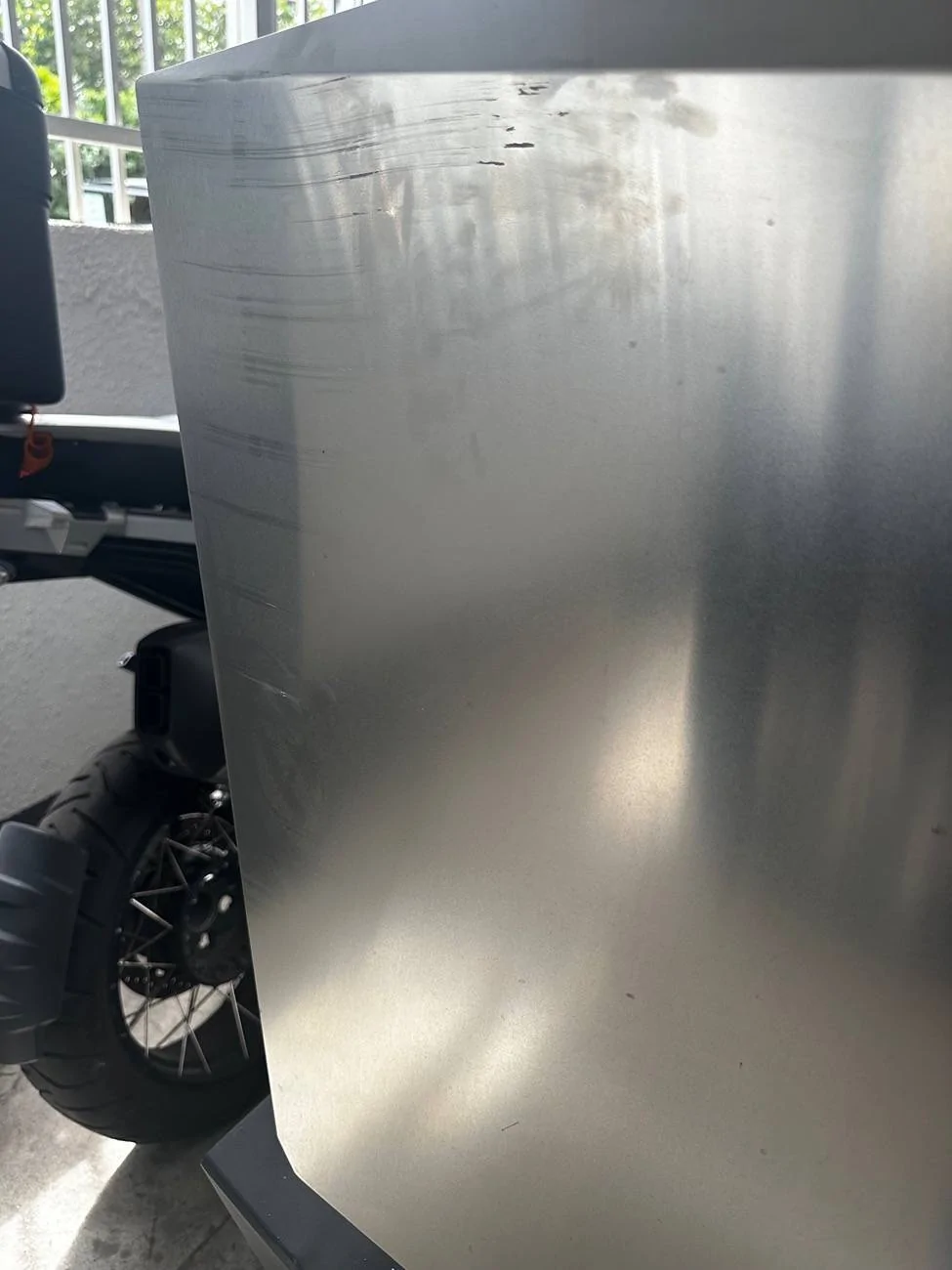 Tesla Cybertruck Autopark hit column while backing up img_3726-jpeg