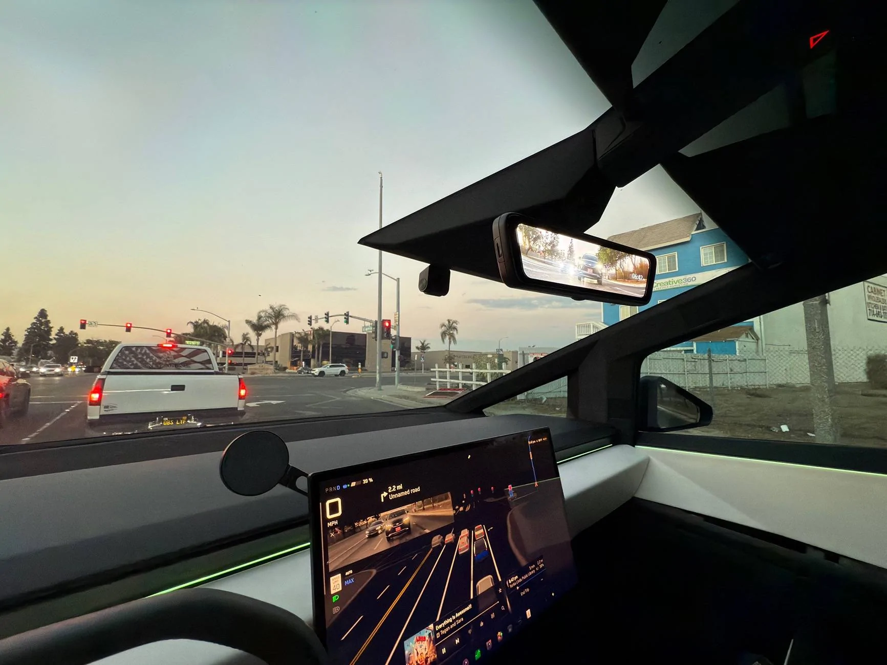 Tesla Cybertruck FIRST Integrated Live Rear View Mirror with Dashcam for Cybertruck! - by Hansshow IMG_0607