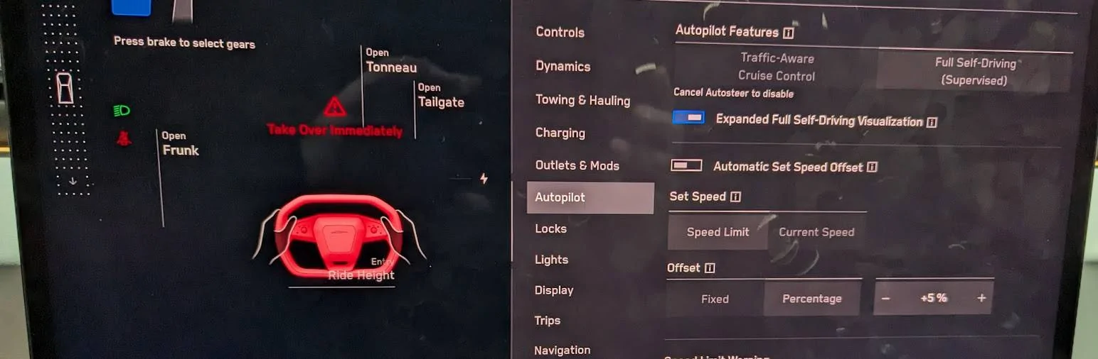 Tesla Cybertruck FSD attention alert siren won’t stop PXL_20241003_042040412