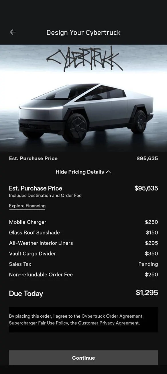 Tesla Cybertruck NON-Foundation Series Cybertruck Now Available to Order (Price: $79,900) !! Screenshot_20241003-235043