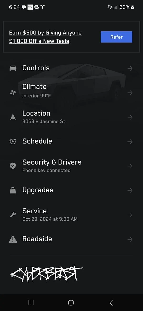 Tesla Cybertruck CB overnight charge dropped by 6% - anyone else? No charge status