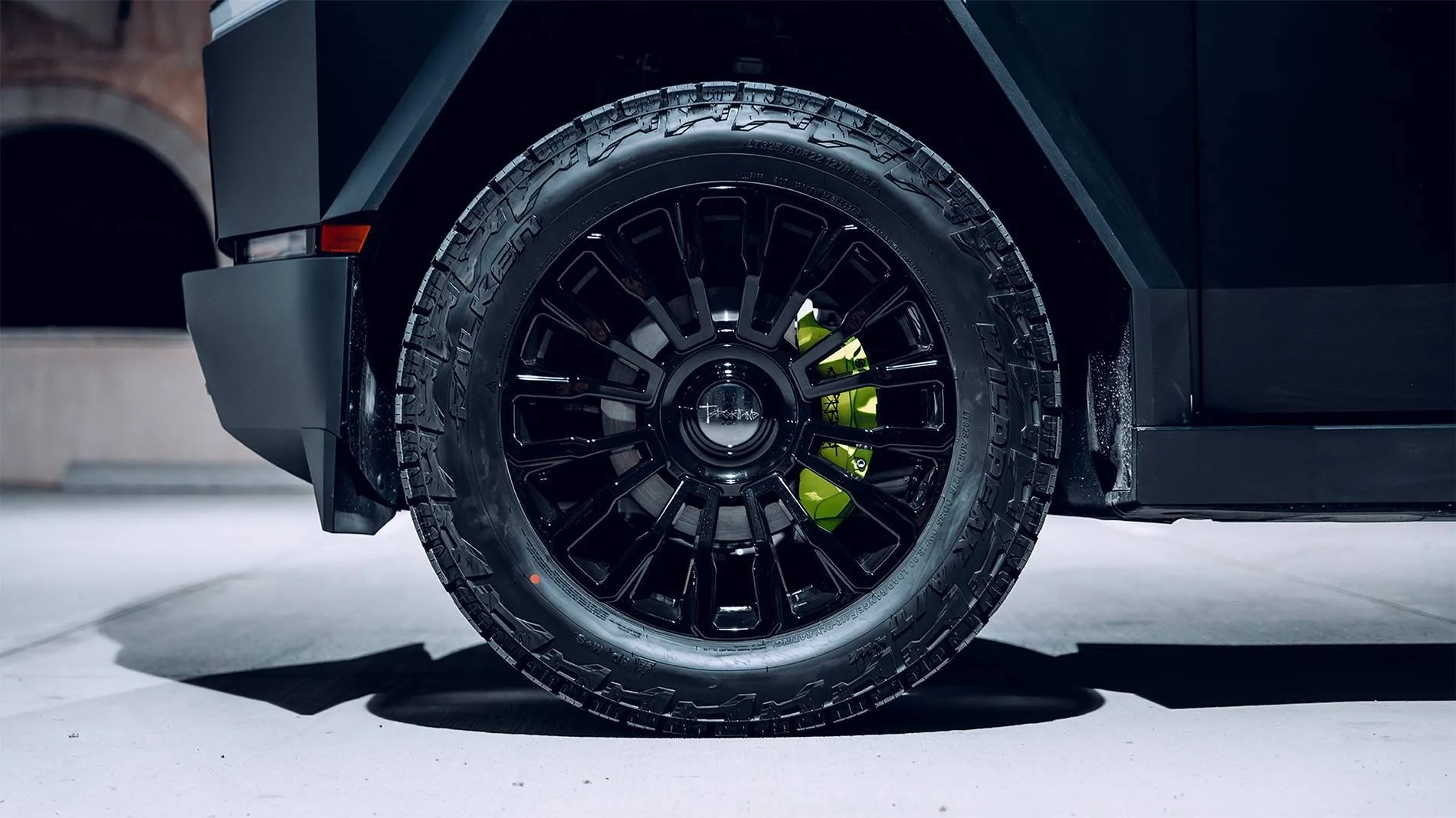 Tesla Cybertruck Custom Cyberbeast Build -- 22x9.5" CT8 Forged Wheels x Falken Wildpeak All Terrain 4W 325/50R22 x Acid Green Custom Interior - 13" WIDE 🤯 myct-4-jpg