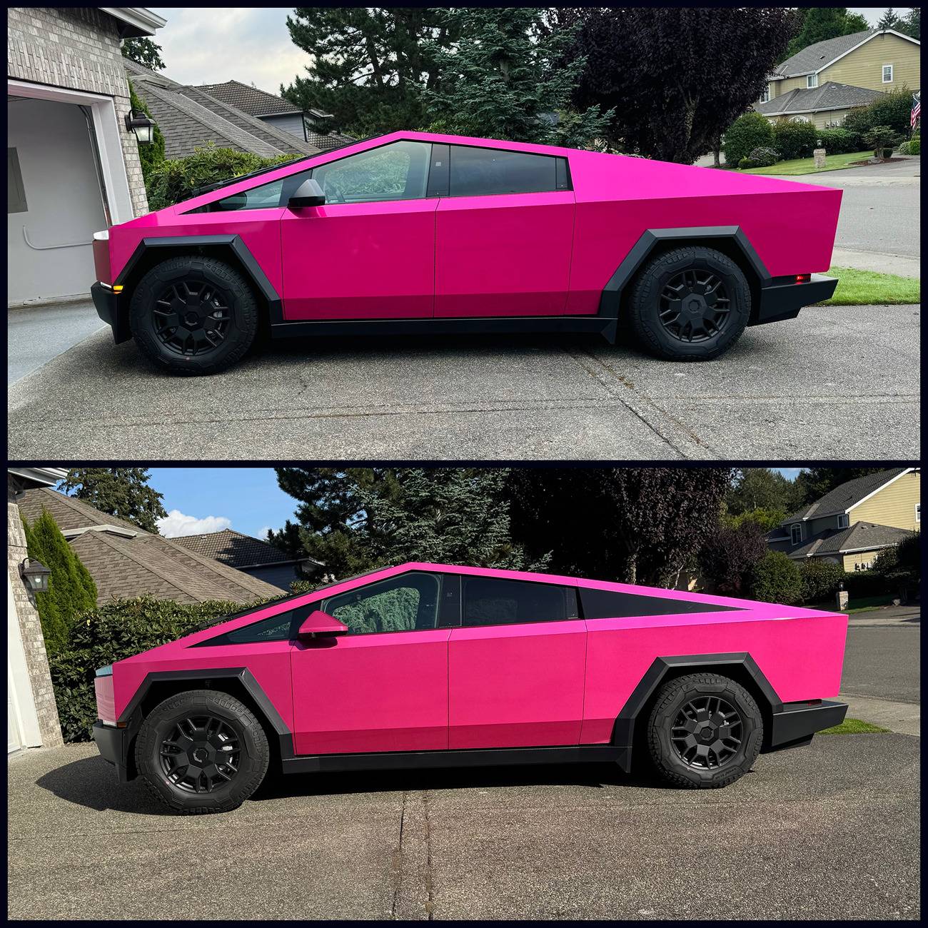 Tesla Cybertruck DIY'd my first wrap! Cosmos Pink Gloss Metallic KPMF vinyl IMG_4474.JPG