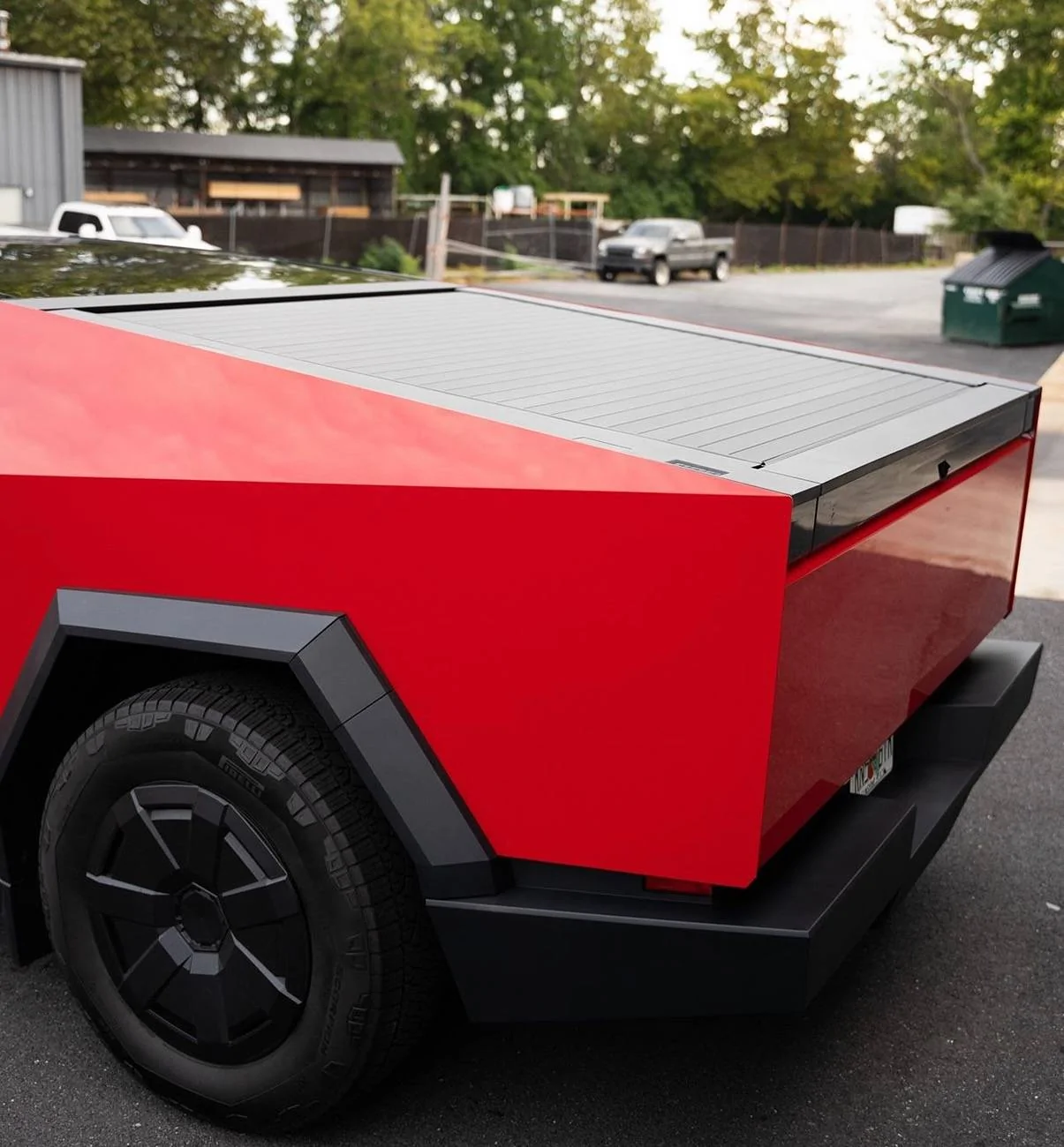 Tesla Cybertruck Cyber Truck Wrapped in Stallion Red Colored PPF! IMG_7731