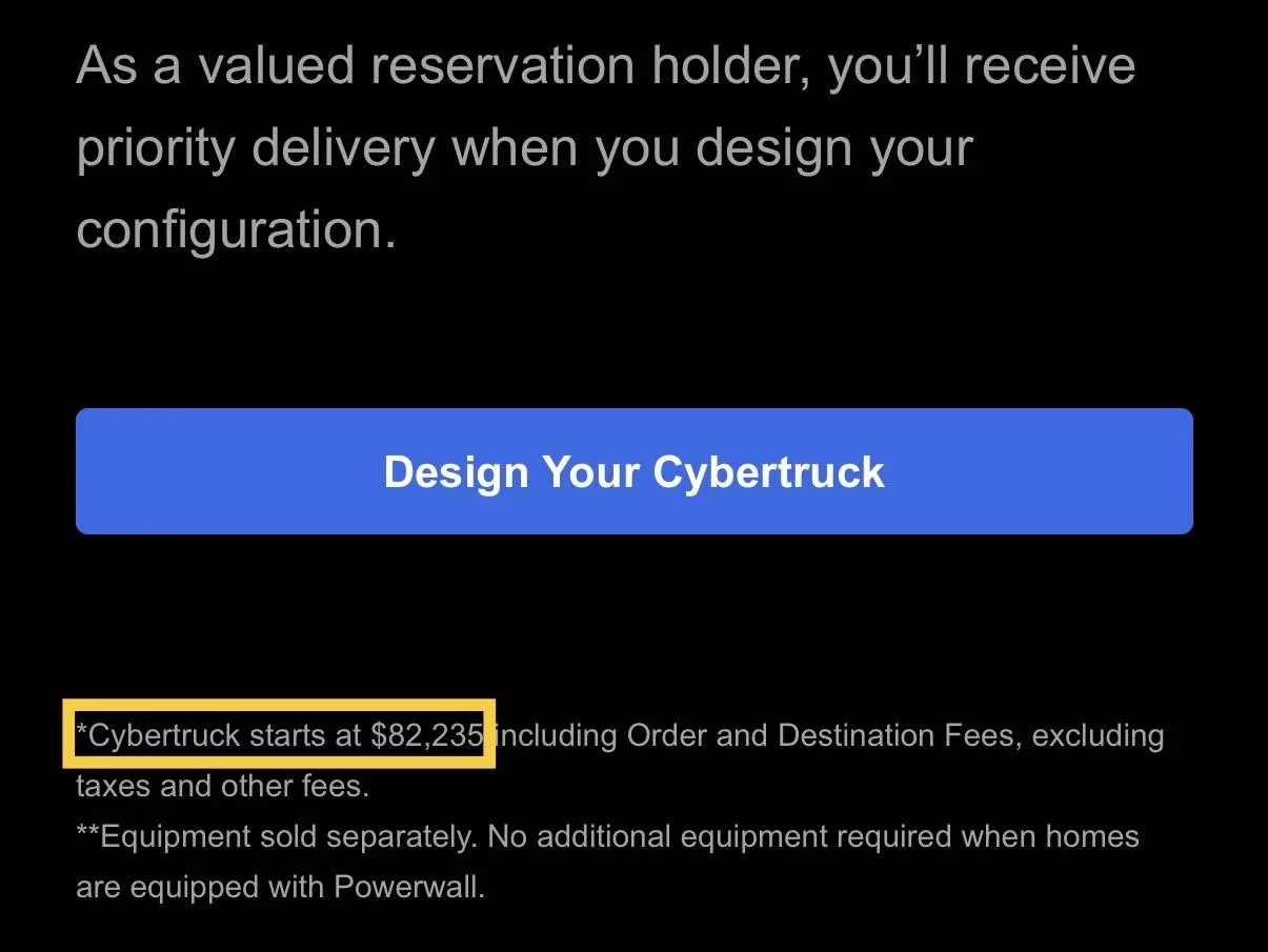 Tesla Cybertruck Why no $7500 credit for regular production AWD? Read the small print. IMG_0334