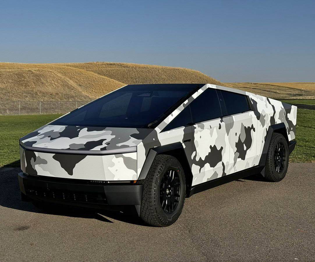 Tesla Cybertruck Camo / Camouflage Vinyl Wrap & PPF Cybertruck -- Photos & Videos camo cybertruck