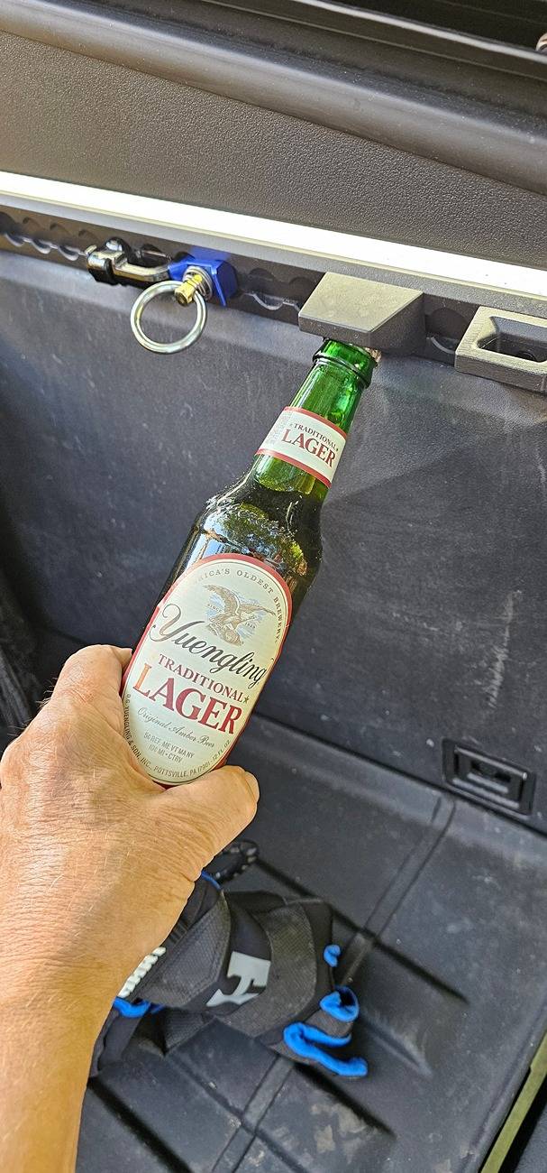 Tesla Cybertruck Bottle opener works!! After you remember you have one. 20241006_154124