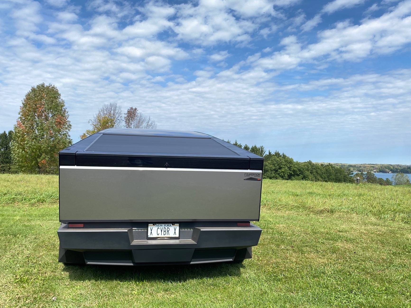 Tesla Cybertruck Custom Emblems, Stealth Wrap - PPF Flexishield, Shining Silver HG-09 ACE30882-E71E-44A4-A360-E4C8F650741B