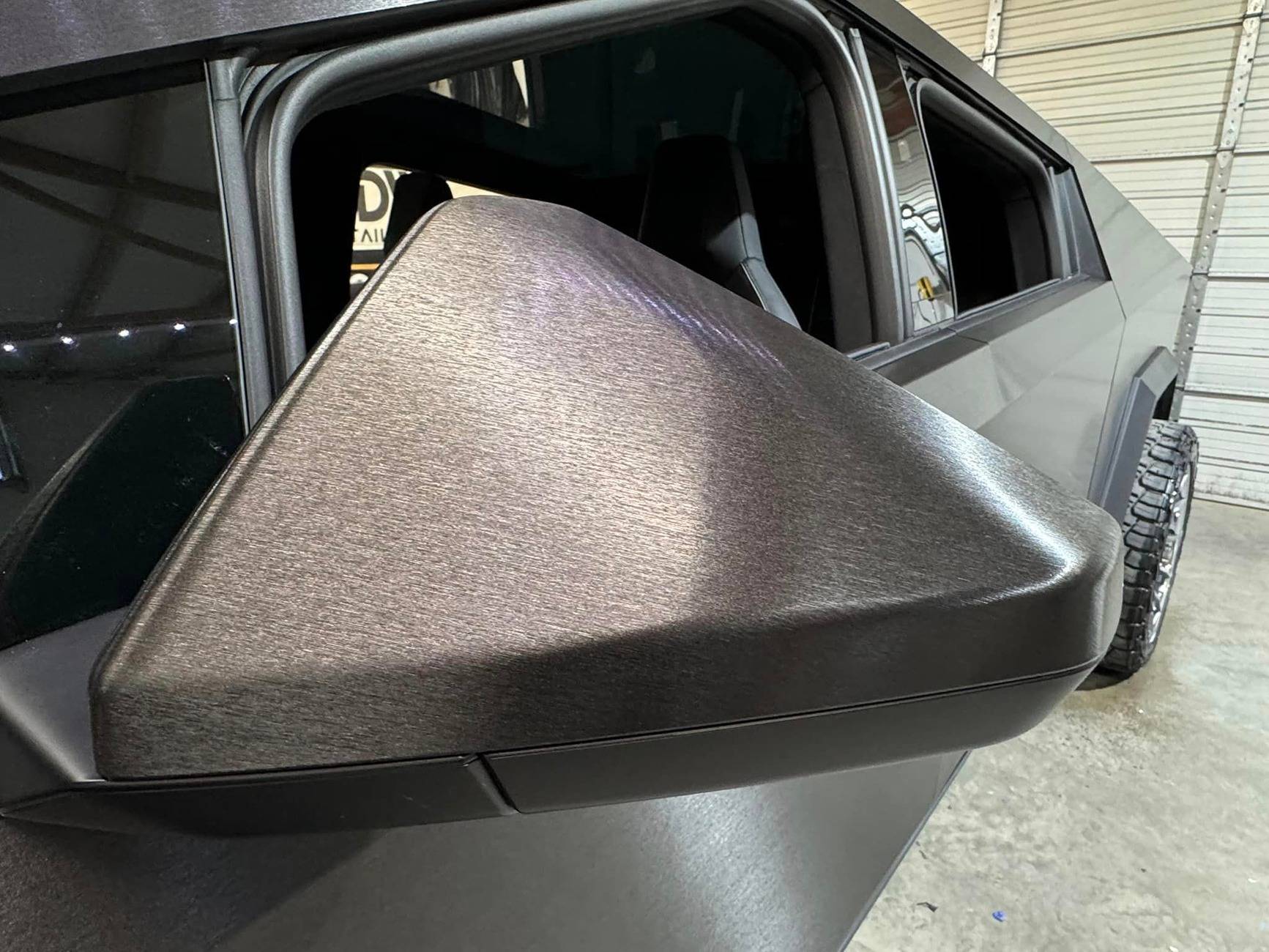 Tesla Cybertruck BLACK Vinyl Wrap & PPF Cybertruck -- Photos & Videos Brushed Black Metallic wrap w: aftermarket polished wheels 5