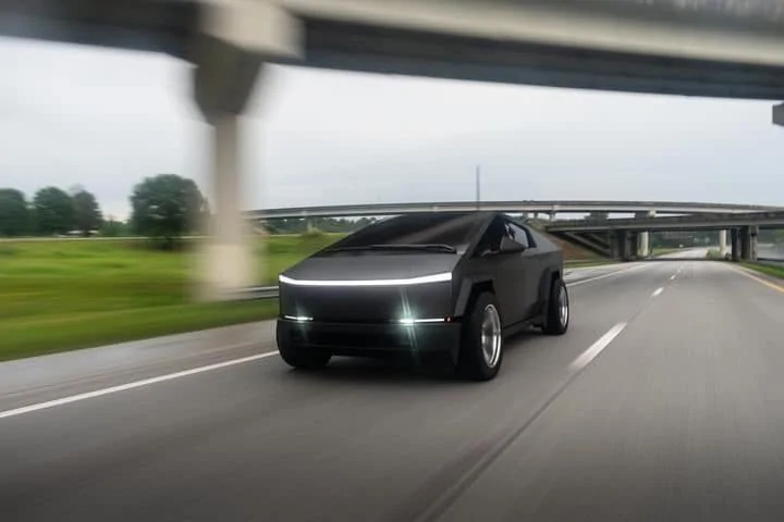 Tesla Cybertruck BLACK Vinyl Wrap & PPF Cybertruck -- Photos & Videos Brushed Black Metallic wrap w: aftermarket polished wheels 2