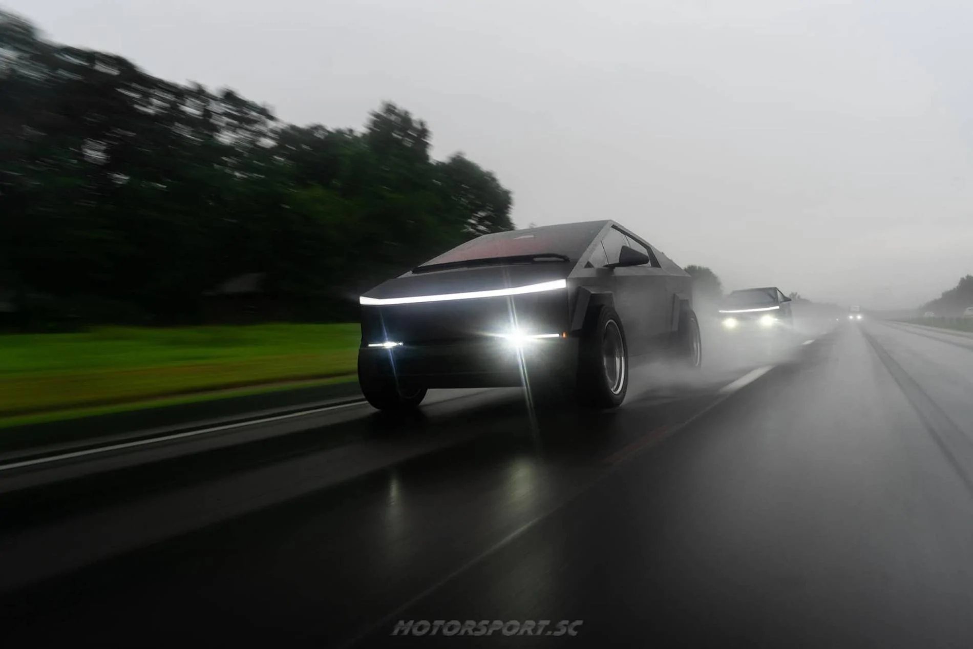 Tesla Cybertruck METAL / SILVER / TITANIUM / STEEL Vinyl Wrap & PPF Cybertruck -- Photos & Videos -metallic-wrap-w-aftermarket-polished-wheels-3-jpg