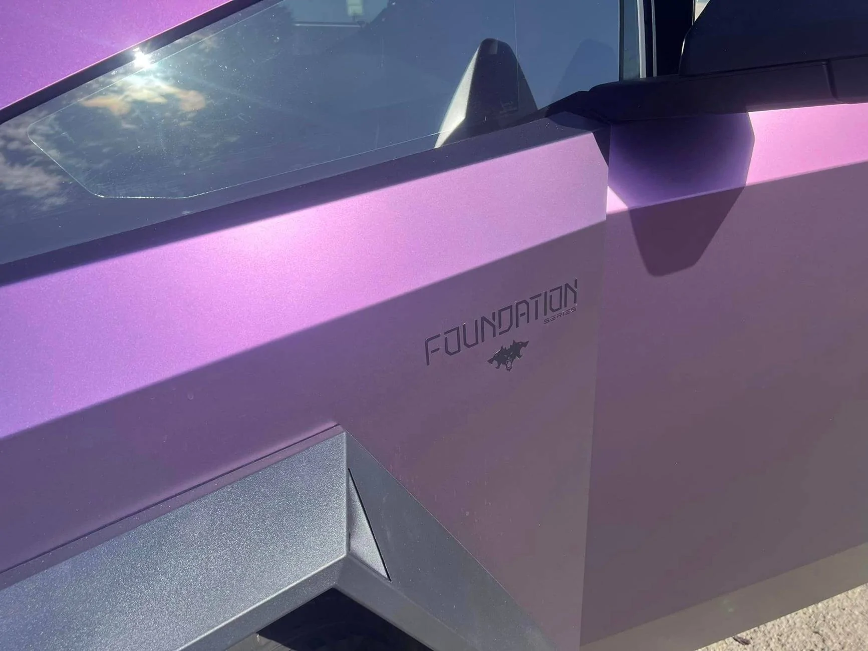 Tesla Cybertruck BLUE / BLURPLE / PURPLE Vinyl Wrap & PPF Cybertruck -- Photos & Videos purple vinyl wrap cybertruck 3