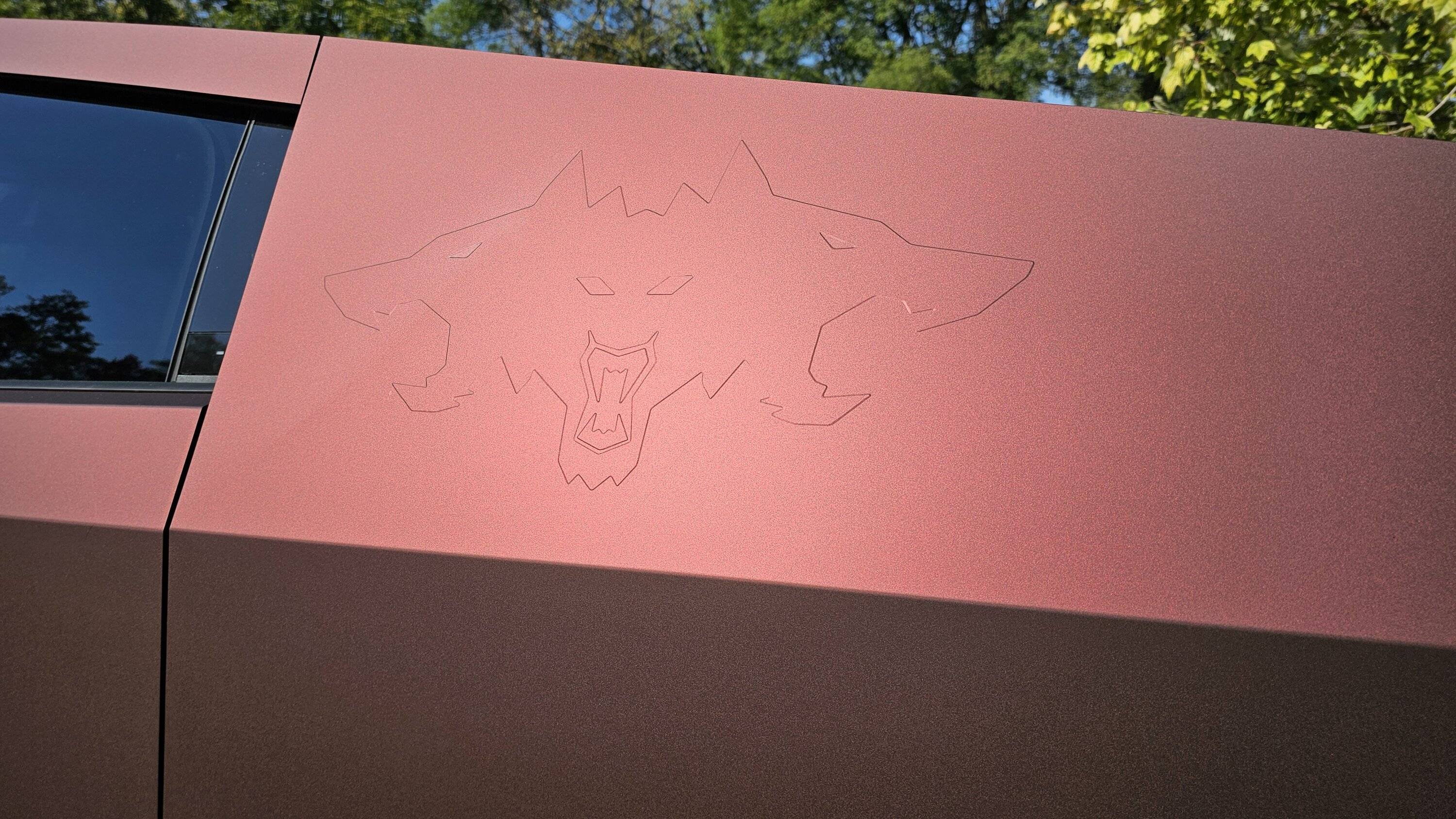 Tesla Cybertruck Mythos Red Cyberbeast (KPMF Absolute Matte Mythos Red Wrap) 20241006_140834
