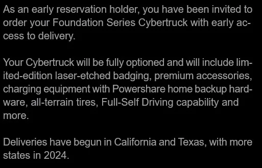 Tesla Cybertruck No credit for Cyberbeast owners after May 22 20240109 - Original notif inclu powershare eq