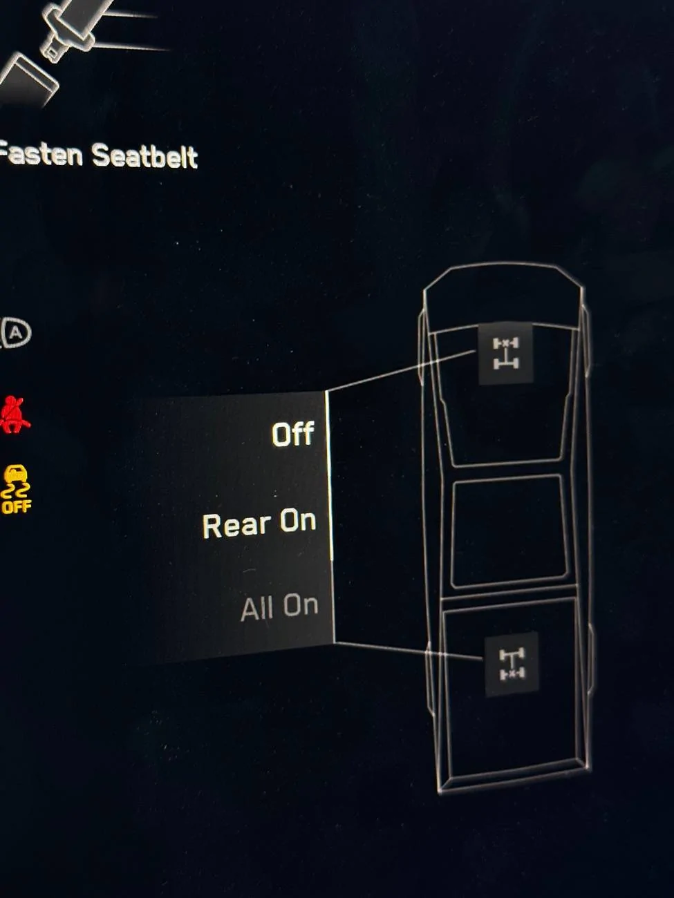 Tesla Cybertruck AWD Front Differential Menu Button Greyed Out -- My Solution IMG_5971