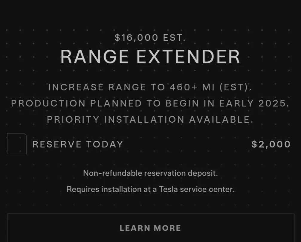 Tesla Cybertruck Battery Extender - did you order? 1000008520