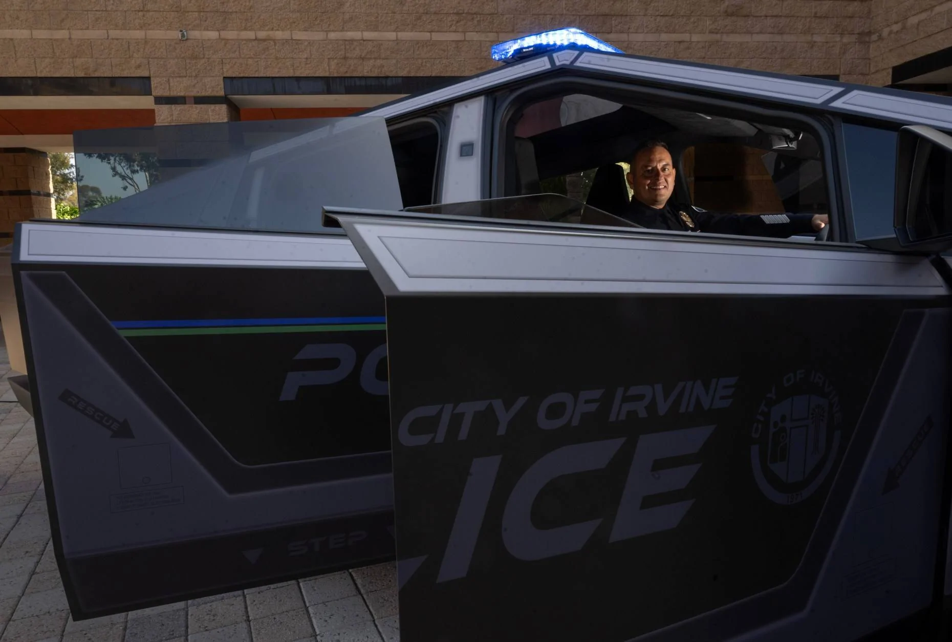 Tesla Cybertruck Irvine Police Cybertruck Revealed! Upfit build by Unplugged Performance cybertruck irvine police department 5
