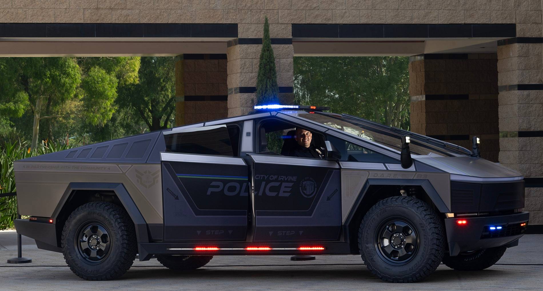 Tesla Cybertruck Irvine Police Cybertruck Revealed! Upfit build by Unplugged Performance cybertruck irvine police department 2