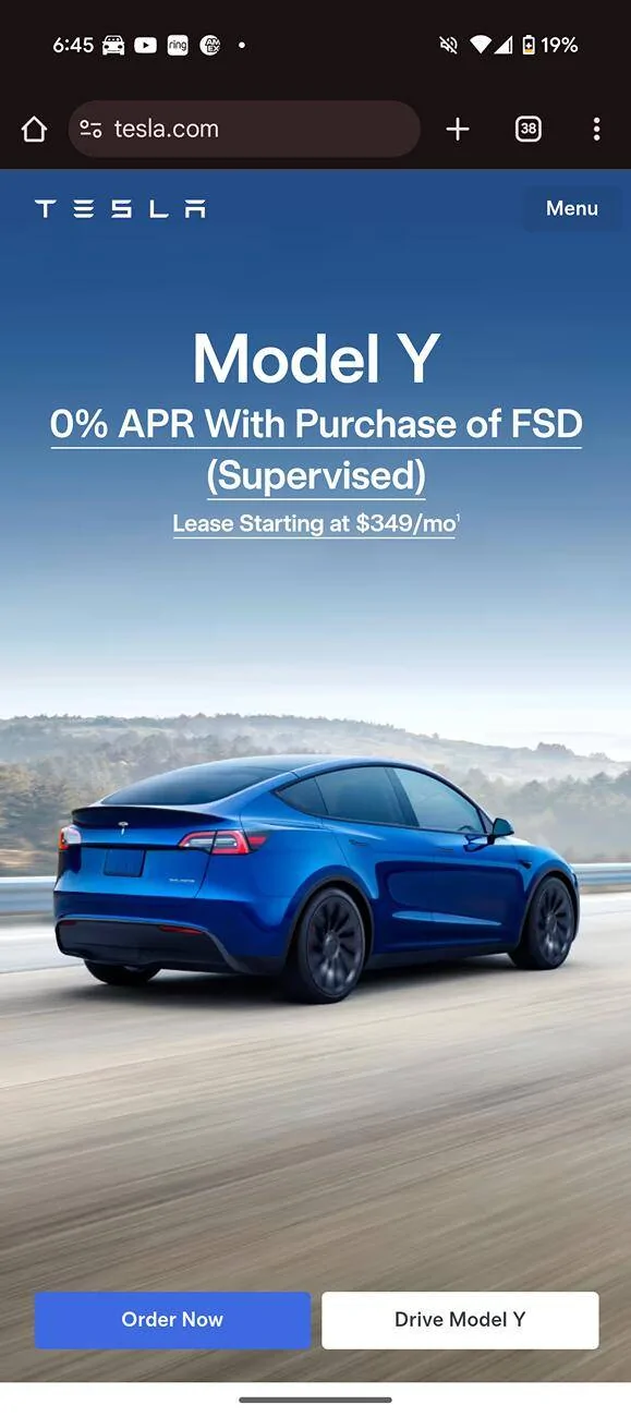 Tesla Cybertruck 0% Interest on 3&Y if you buy FSD!! Screenshot_20241008-184512