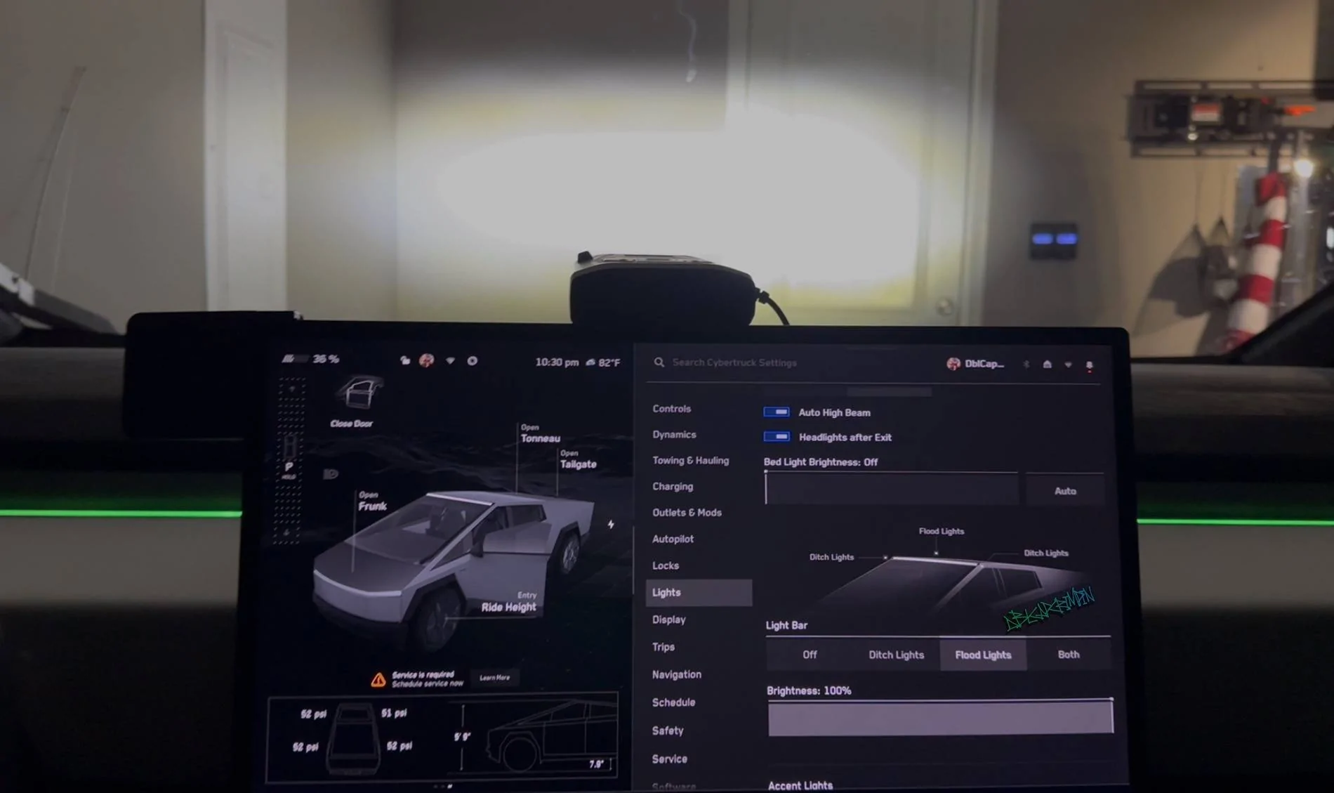 Tesla Cybertruck Tesla Offroad Light Bar: Night Time, Ditch Lights and 1% vs 100% Brightness Level Photos & Video: on Cybertruck Cybertruck tesla offroad light bar 1% vs 100% brightness level 3